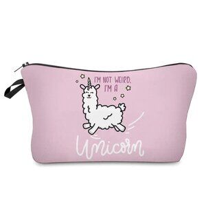 Unicorn Cosmetic Makeup Bag Clutch Pouch Travel I'm not weird weekend purse NEW